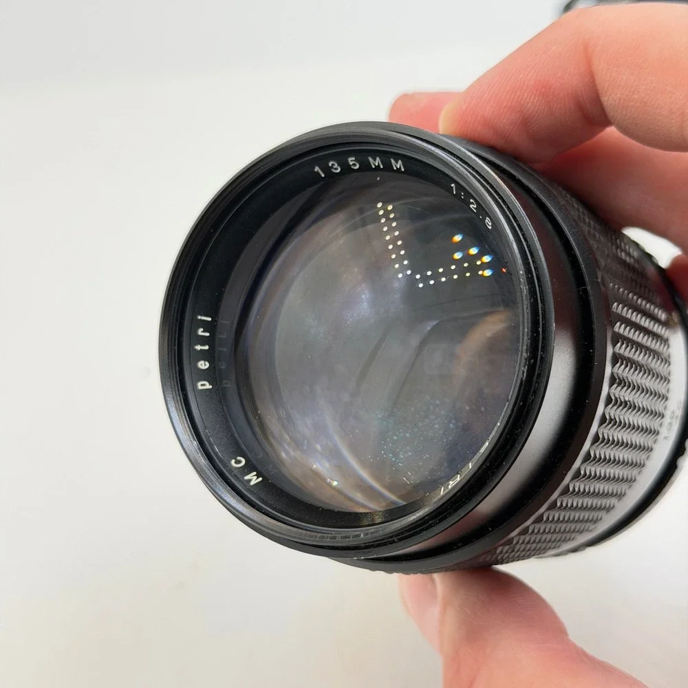 Cosina CT-7 / Petri GX-4 35mm SLR Film Camera W/ Petri 135mm f2.8 Lens TESTED!!